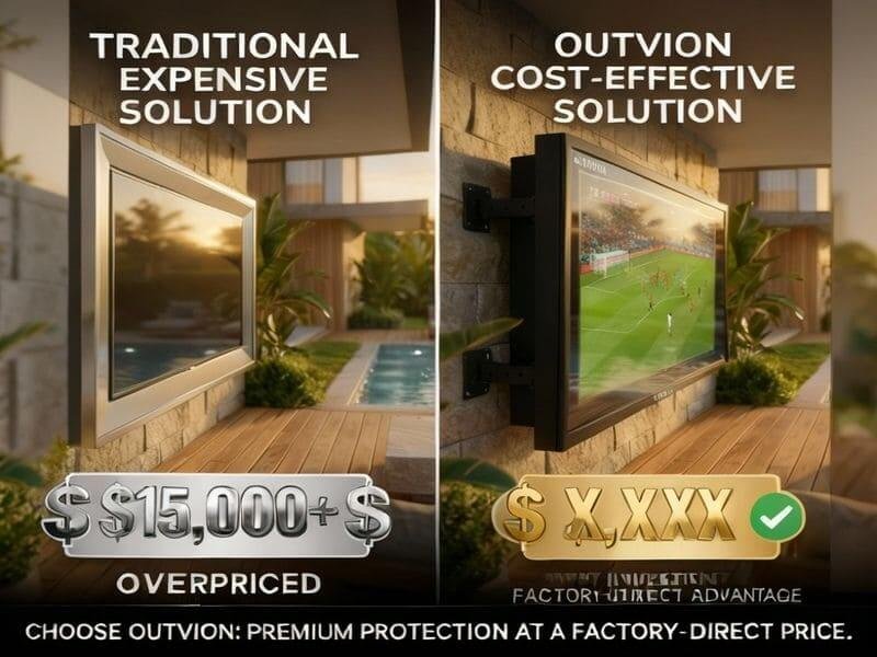 85 Inch Weatherproof Outdoor TV Enclosure