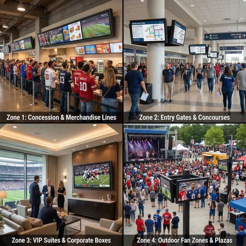 Weatherproof TV box engineered for grandstand durability and public safety