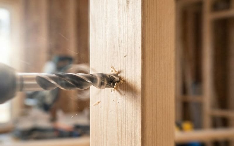 Installing outdoor TV enclosure on wooden wall stud for patio and backyard homes