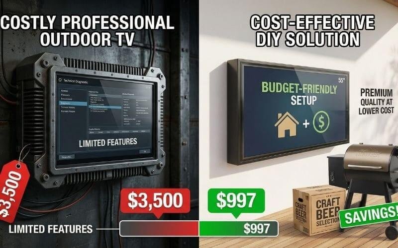 Cost comparison between professional outdoor TV and budget-friendly outdoor TV enclosure DIY solution