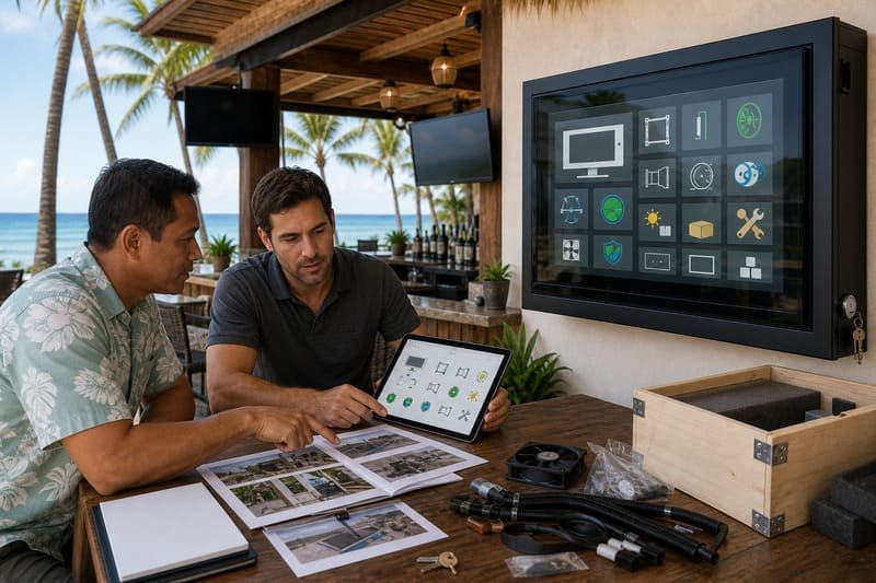 Buyer checklist for choosing outdoor TV enclosure in tropical resort